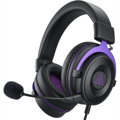 295905 - EKSA Kufje Lojërash me Mikrofon të Lëvizshëm, Zë Surround 3D, Kabllo 3.5 mm, për Switch/PS4/PS5/Xbox One, Vjollcë