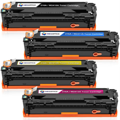 266564 - MEGOFFICE 216A Toner i Zi me Çip, i Përputhshëm me HP 216A W2410A W2411A W2412A W2413A për Color LaserJet Pro MFP M183fw M182nw M182n M155a M155nw.