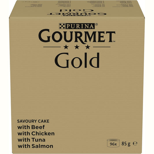 245180 - GOURMET | GOLD | Les Timbales | Ushqim i plotë për mace të rritura | Konserva | Me mish viçi, pulë, salmon, ton | 96 x 85g