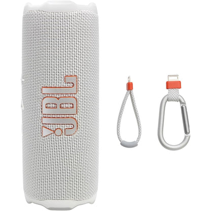 319390 - JBL Flip 7, altoparlant Bluetooth portativ, jetëgjatësi baterie 16 orë, IP68 rezistent ndaj ujit dhe pluhurit, JBL Pro Sound, e bardhë