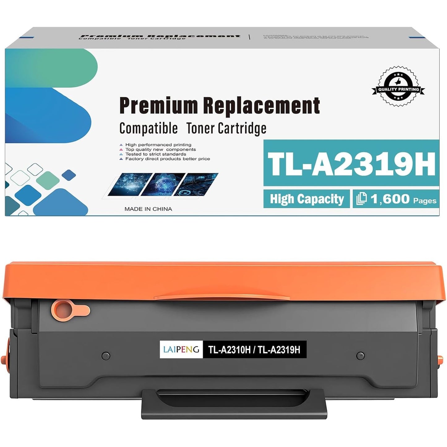 273371 - LAIPENG - Fishek toneri i zi 1600 faqe i pajtueshëm me printerët TL-A2319 TL-A2310 BP2309W BM2309W BM2309AW BP2300W BM2300W BM2300AW [I zi*1]