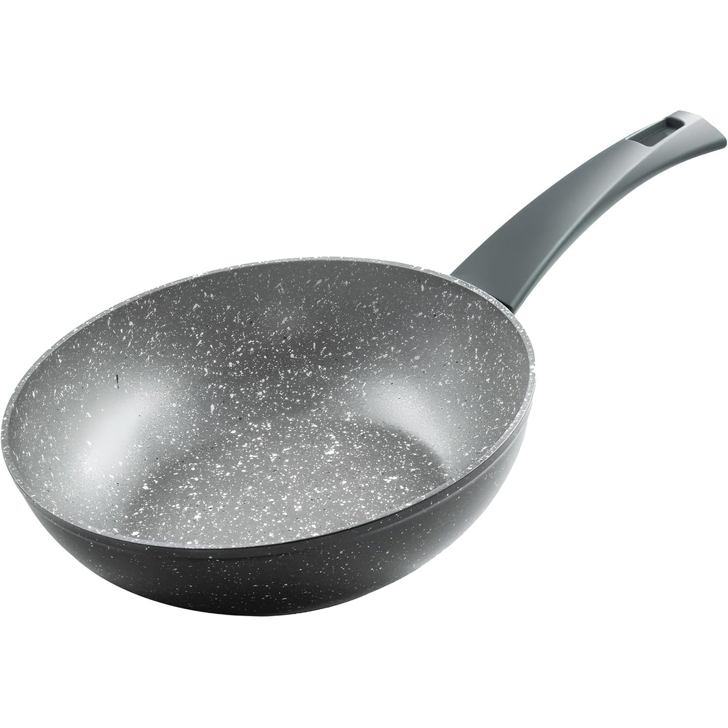 257356 - ZANETTI Tigan Wok me Induksion 24 cm, Tigan Wok që nuk ngjit, i përshtatshëm edhe për Induksion, Diametri 24 cm, Ngjyrë Gri
