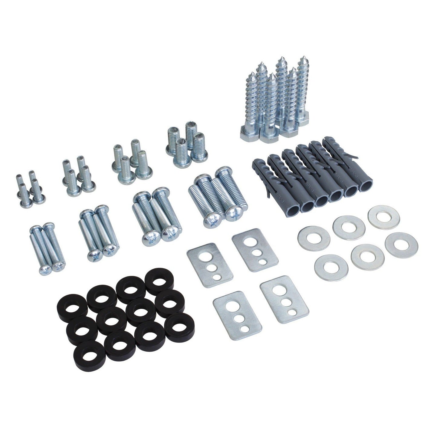 266995 - RICOO Set vidash dhe dadosh VESA SPZ0200 për montime në mur për TV dhe monitor, maks. 100 kg, me spiranca S10 për beton dhe dru, vida M4, M5, M6, M8