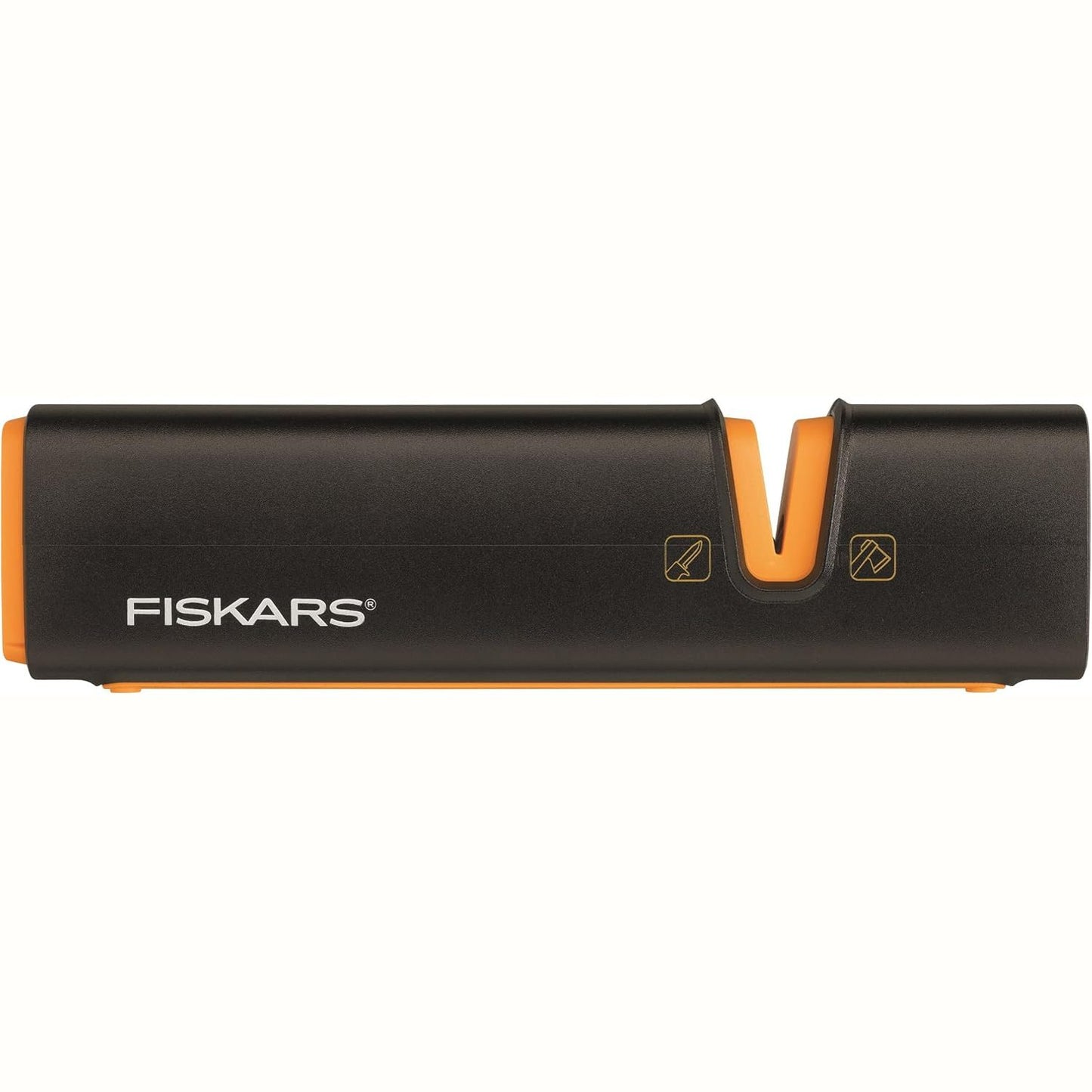 288939 - FISKARS Mprehëse sëpate dhe thikash, Kokë/Kusht bluarjeje qeramike e bërë nga plastikë e përforcuar me fibra qelqi, E zezë/Portokalli, Xsharp, 1000601