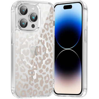 267195 - SAQMKIL Mbrojtëse magnetike për iPhone 14 Pro 6.1", e pajtueshme me MagSafe, transparente prej silikoni të butë, rezistente ndaj goditjeve
