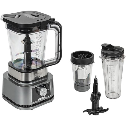 162063 - NINJA FOODI Përzierësi Power Nutri 3-në-1, Programe Automatike, Kapacitet 2.1L, 700ml dhe 400ml, Fuqi 1200W, Ngjyrë Argjend, Modeli CB350EU