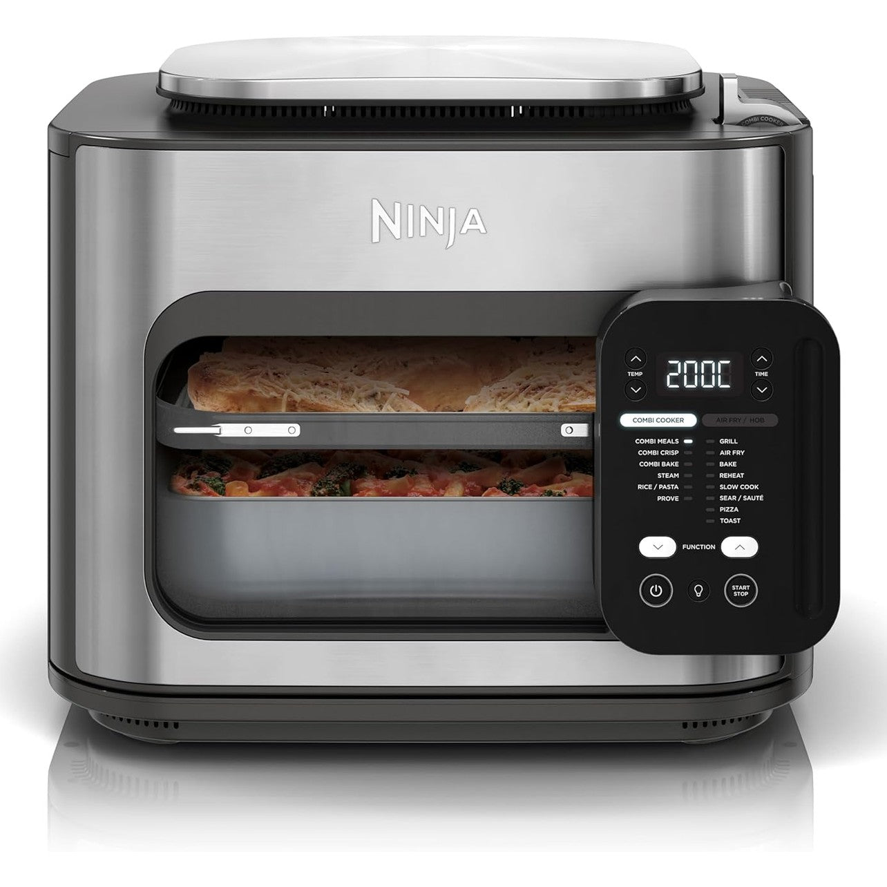 144086 - NINJA Combi Multicooker 12-në-1, Fritezë dhe Furrë me Ajër, Kapacitet për Vakte Familjare, Përfshirë Tepsinë e Pjekjes dhe Tiganin, Ngjyra Gri, Modeli SFP700EU