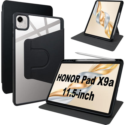 268924 - Lemxiee Mbështjellëse prej lëkure PU për Honor Pad X9a me vend për stilolaps/mbështetës rrotullues/rezistente ndaj gërvishtjeve, lëkurë PU + mbulesë akrilike