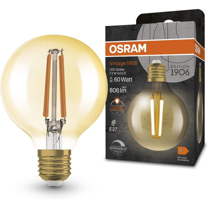 216637 - OSRAM Llampa LED Vintage 1906® Classic GLOBE80 FIL 60, 7.2W, 806lm, 2400K, ngjyrë ari