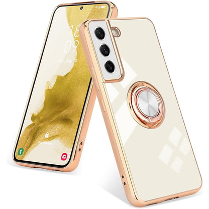 299987 - URARSSA - Mbrojtëse për Samsung Galaxy S22 5G, e bardhë, me mbështetje unaze 360 gradë