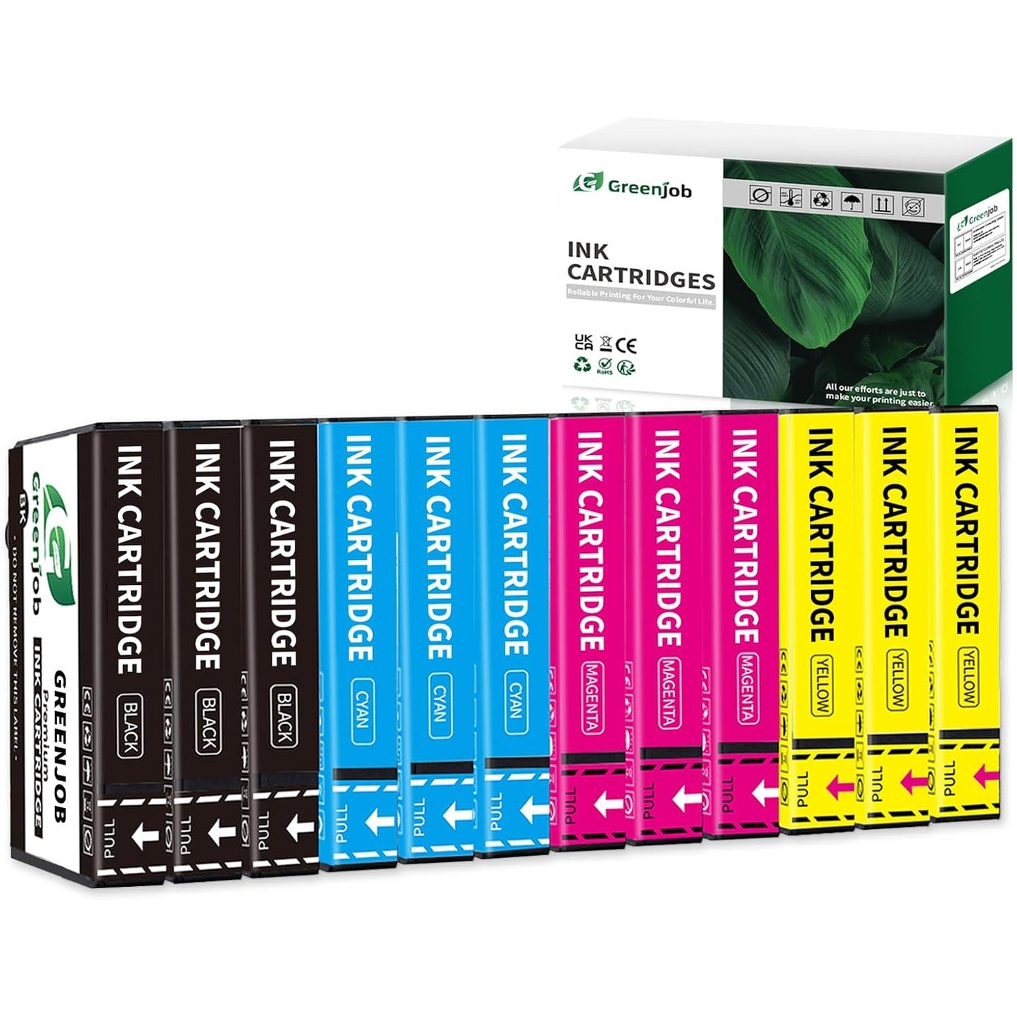 267163 - GREENJOB Pako shumëfishe 603XL për Epson 603 XL - Pako me 12 copë për Epson Expression Home XP-2100 XP-2105 XP-2150 XP-2155 XP-3100 XP-3150 XP-3155 XP-4100 XP-4150 WF-2810 WF-2820 WF-2830
