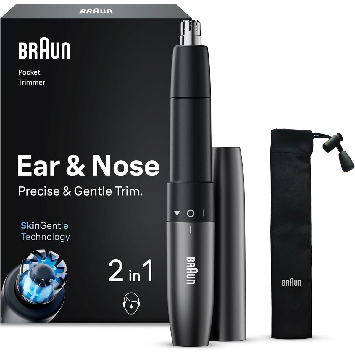 336190 - BRAUN Makinë prerëse për hundë dhe veshë EN21, gri, me bateri
