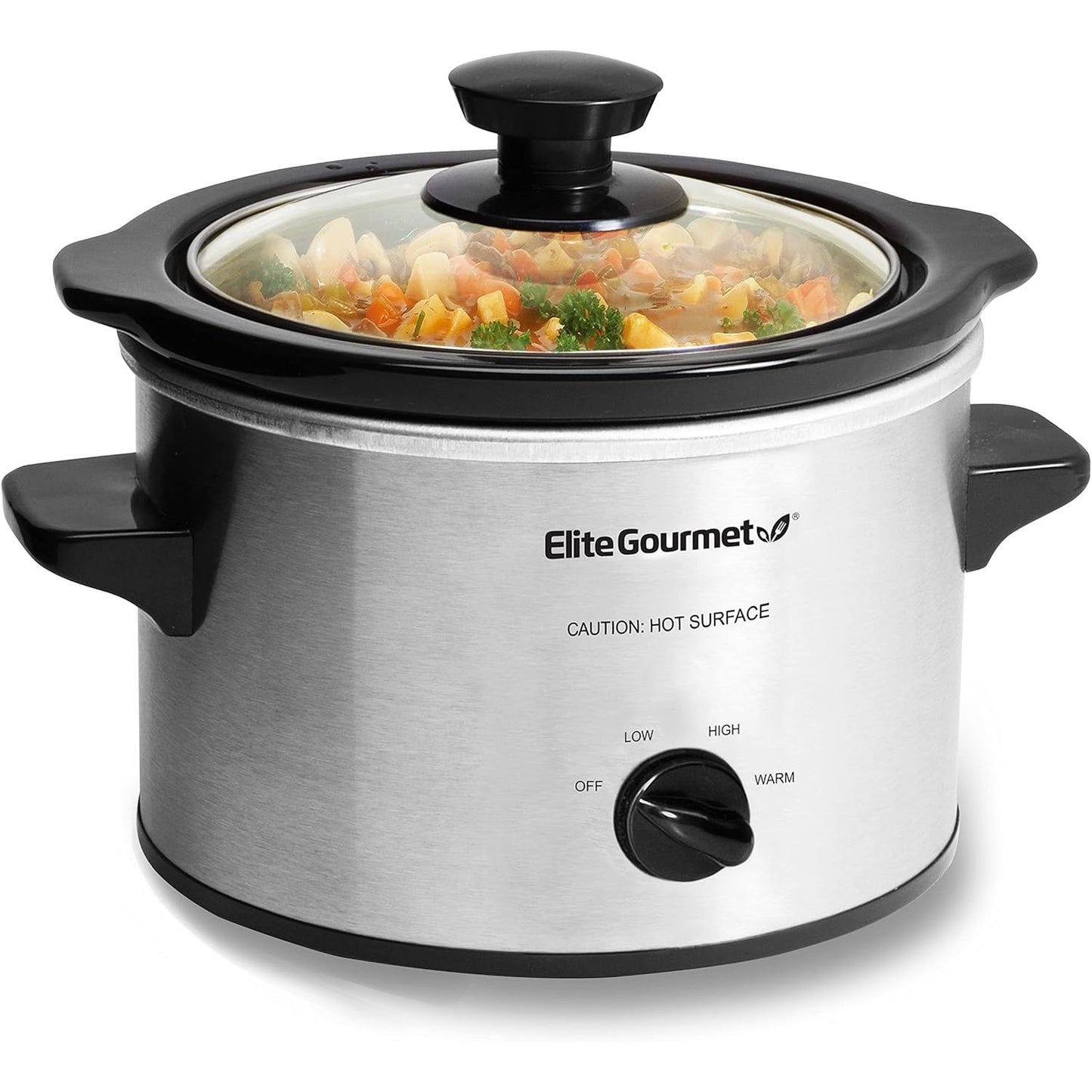 162793 - ELITE GOURMET MST-250XS# Tenxhere Elektrike e Ngadaltë, me Tas Qeramik, Temperaturë e Rregullueshme, për Meze, Salca, Supa, Ushqime të Pjekura, Gjellë, E Sigurt për Lavastovilje, Kapacitet 1.4L, Materiali Çelik Inox