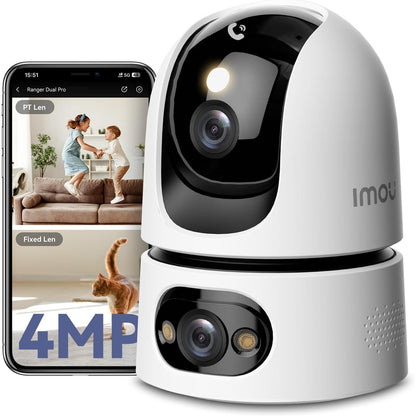 295649 - KAMERA SIGURIE IMOU 4K (4MP+4MP) ME DY LENTE WIFI PËR BRENDESORE, 2.4G/5GHZ WIFI, SHIKIM ME NGJYRA NATËN, ZBUKIM PERSONI/KAFSHËSH SHTËPIAKE, GJURMIM INTELIGJENT, E PËRPUTHSHME ME ALEXA PËR FOSHNJE/QEN/SHTËPI