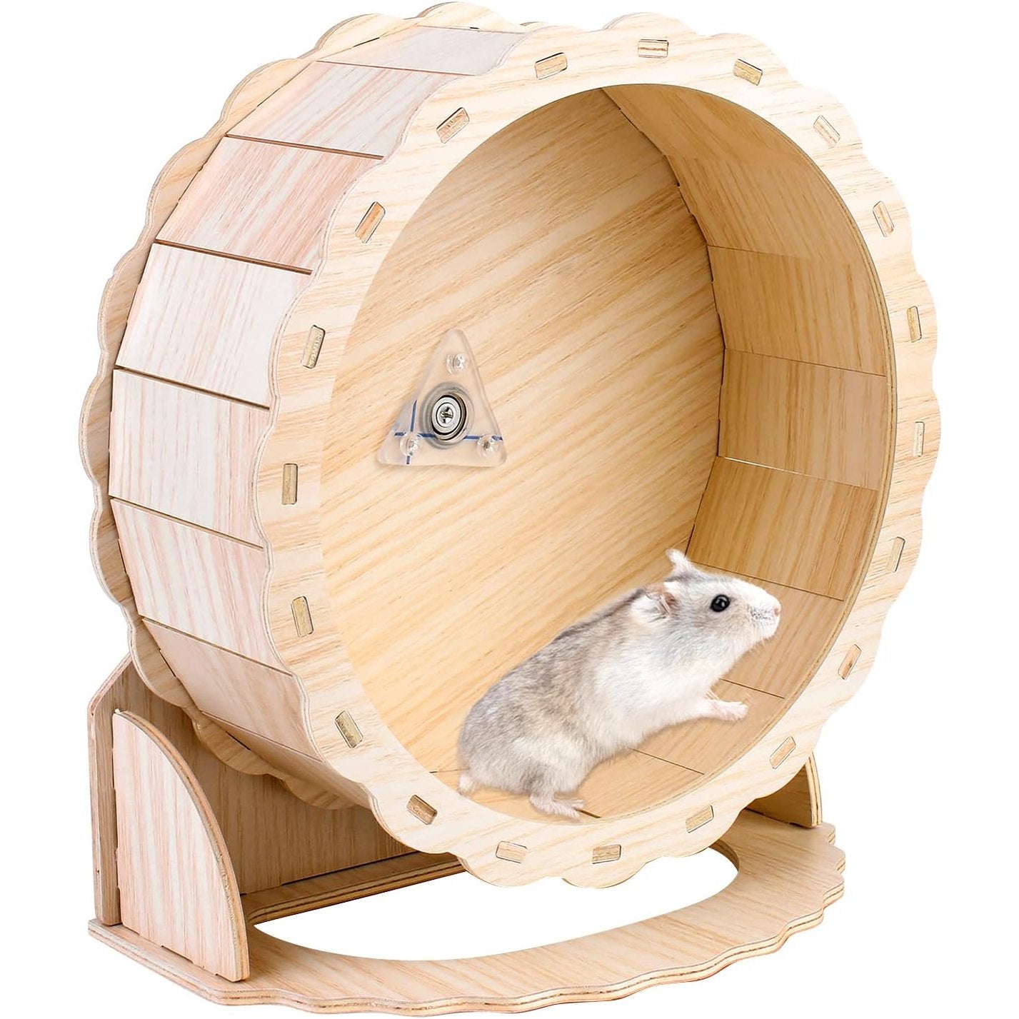246865 - VEGENA - Rrotë druri për hamsterë, 23 cm, për hamsterë xhuxhë, minj ose kafshë të tjera të vogla shtëpiake