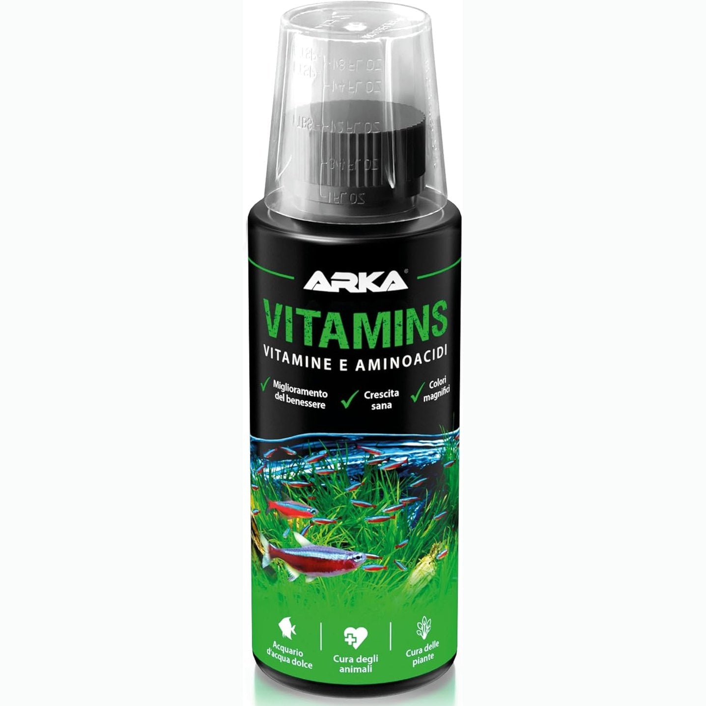 211581 - ARKA Trajtim Vitaliteti për Peshqit, Përforcues Multivitaminash me Aminoacide, 118ml - Për Ujë të Ëmbël, Bio i Disponueshëm dhe pa Nitrate