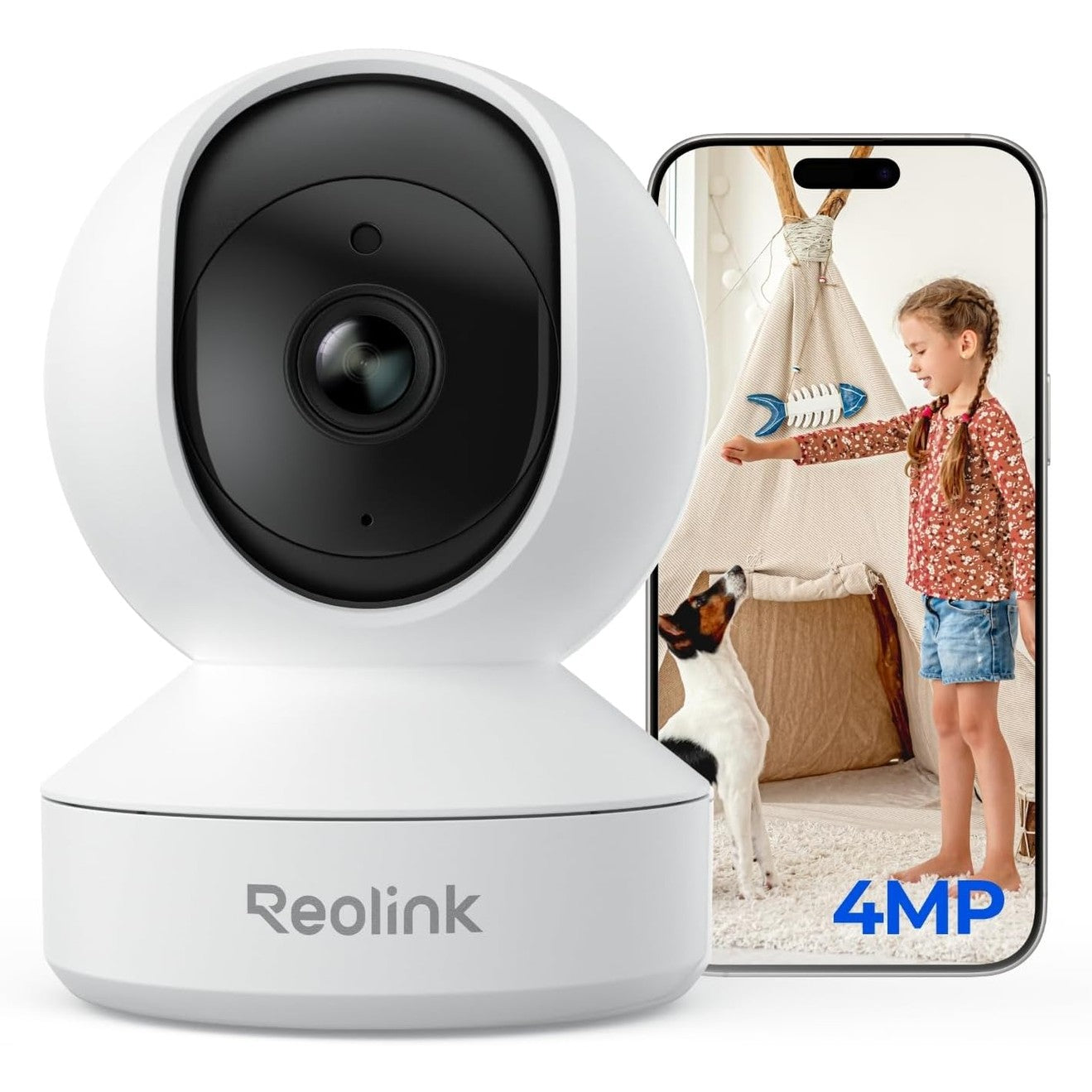 293158 - REOLINK Kamera Mbikëqyrjeje e Brendshme 2K E1, pamje 360°, Wi-Fi 2.4 GHz, ndjekje automatike, zbulim personi/kafshëve, audio dy-kahëshe