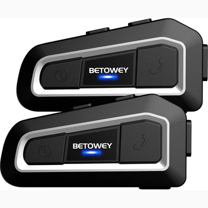 276167 - BETOWEY TK-X2 - Kit Interkomi për Motoçikletë me Dy Kaseta për 2 Helma, Kufje Bluetooth me Radio FM, Anulim Zhurme, Sistem Komunikimi për Motoçikletë/ATV/Motosborë (2 copë)