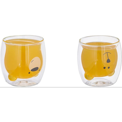 215217 - RELAXDAYS Gotë me dy shtresa, Set prej 2 copësh, Gotë Borosilikat, 300ml.