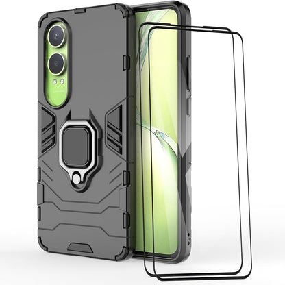 277237 - ESTH® MBËSHTJELLËSE PËR ONEPLUS NORD CE4 LITE 5G ME 2 MBROJTËSE EKRANI, MBËSHTETËSE RROTULLUESE 360°, E ZEZË
