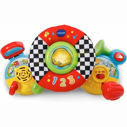 141851 - VTech 192503 Toot Toot Drivers Baby Driver – lodër interaktive për fëmijë, për karrocë, me tinguj dhe muzikë, lodër për role-loje, e përshtatshme për moshën 3–24 muaj, përmasa 21.0 × 10.5 × 26.5 cm.
