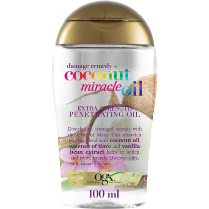 312332 - OGX Dëmtim Remedy + Vaj Mrekullie Kokosi, 100 ml, vaj riparues për flokët