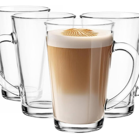 218944 - GLASMARK KROSNO Set me 4 filxhanë kafeje/çaj me doreza, 300 ml, Iwo, për lavastovilje