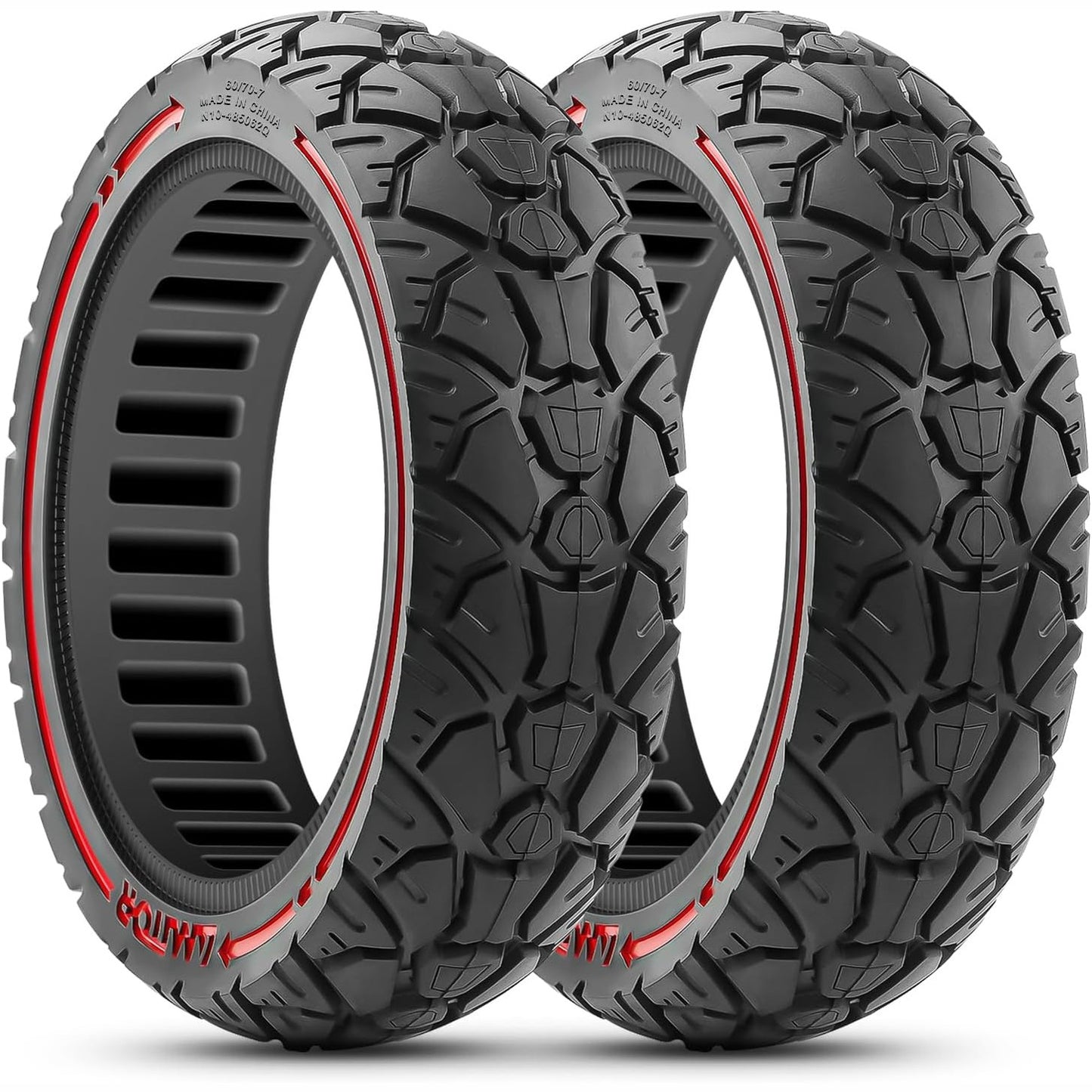 322272 - AMITOR Goma 60/70-7.0 për Off-Road për Xiaomi 4 Pro, 2 copë, Rezistente ndaj gërryerjes, 10 inç