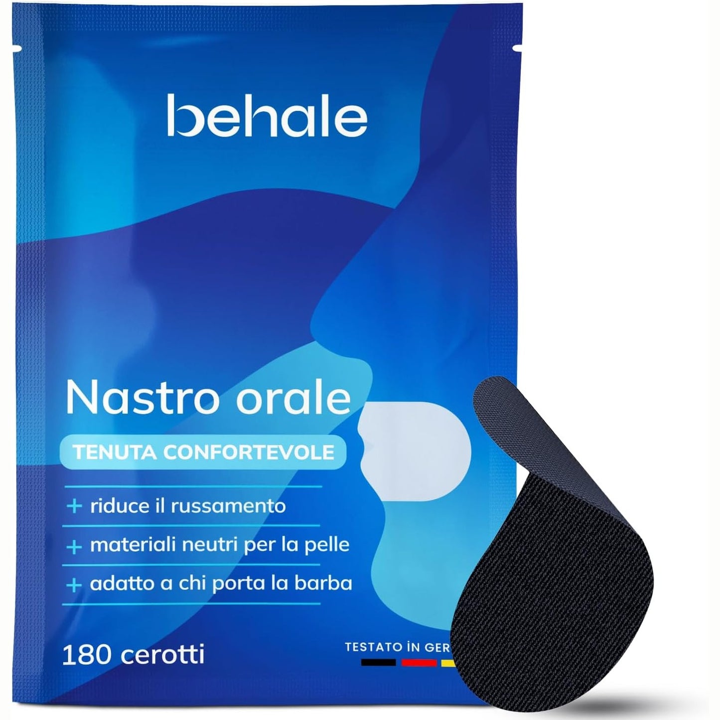 290370 - Behale - 30x Shirita Goje për Gërhitje, mbështetje kundër gërhitjes, ndalues gërhitjeje me forcë, i përshtatshëm për burrat me mjekër