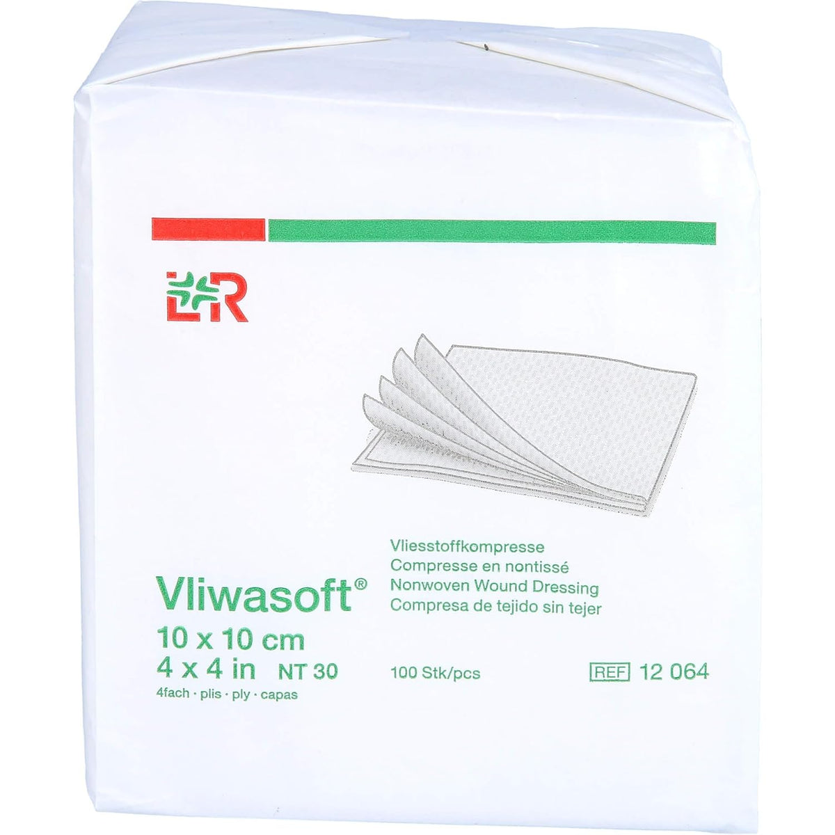 322191 - VLIWASOFT Pako me 100 fasha jo-sterile, 10 cm x 10 cm, 4 shtresa