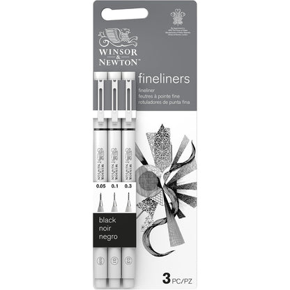 267251 - WINSOR & NEWTON Set me bojë të hollë 0290178, 2 bojëra pigmenti për vija dhe konture të sakta, gjerësi vijash: 0.05 mm, 0.1 mm,  - e zezë