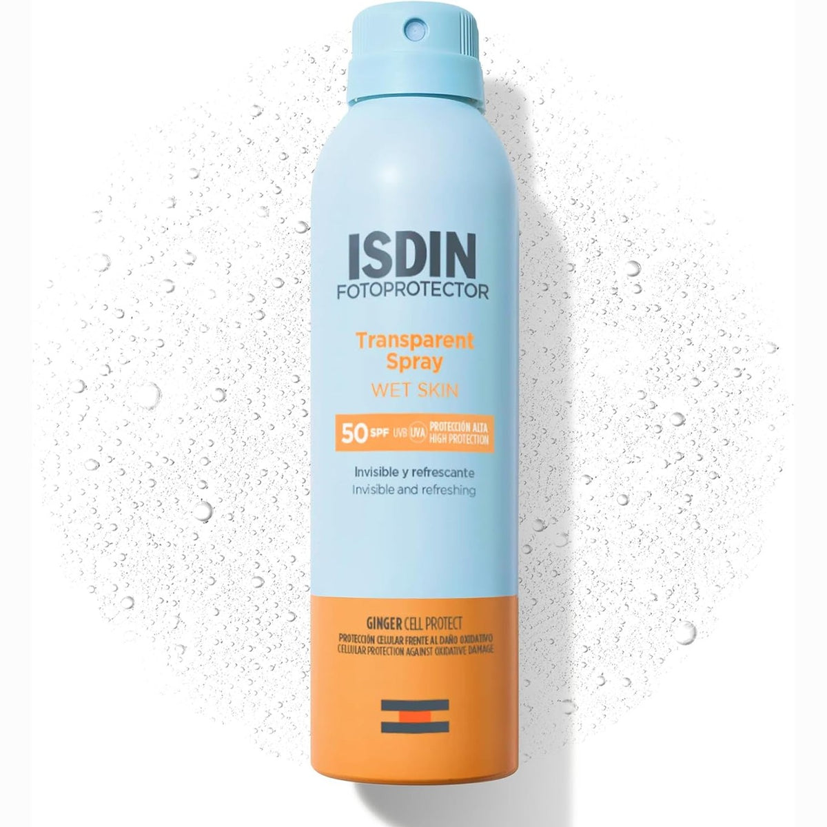 336065 - ISDIN Sprej Transparent për Lëkurë të Lagur SPF 50, 250 ml, I Padukshëm dhe Efektiv në Lëkurën e Lagur