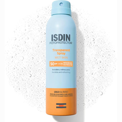 336065 - ISDIN Sprej Transparent për Lëkurë të Lagur SPF 50, 250 ml, I Padukshëm dhe Efektiv në Lëkurën e Lagur