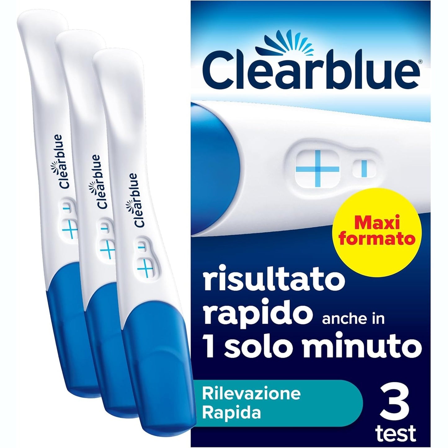 271891 - CLEARBLUE Test Shtatzënie Maxi, 3 Teste, Rezultate të Shpejta në 1 minutë