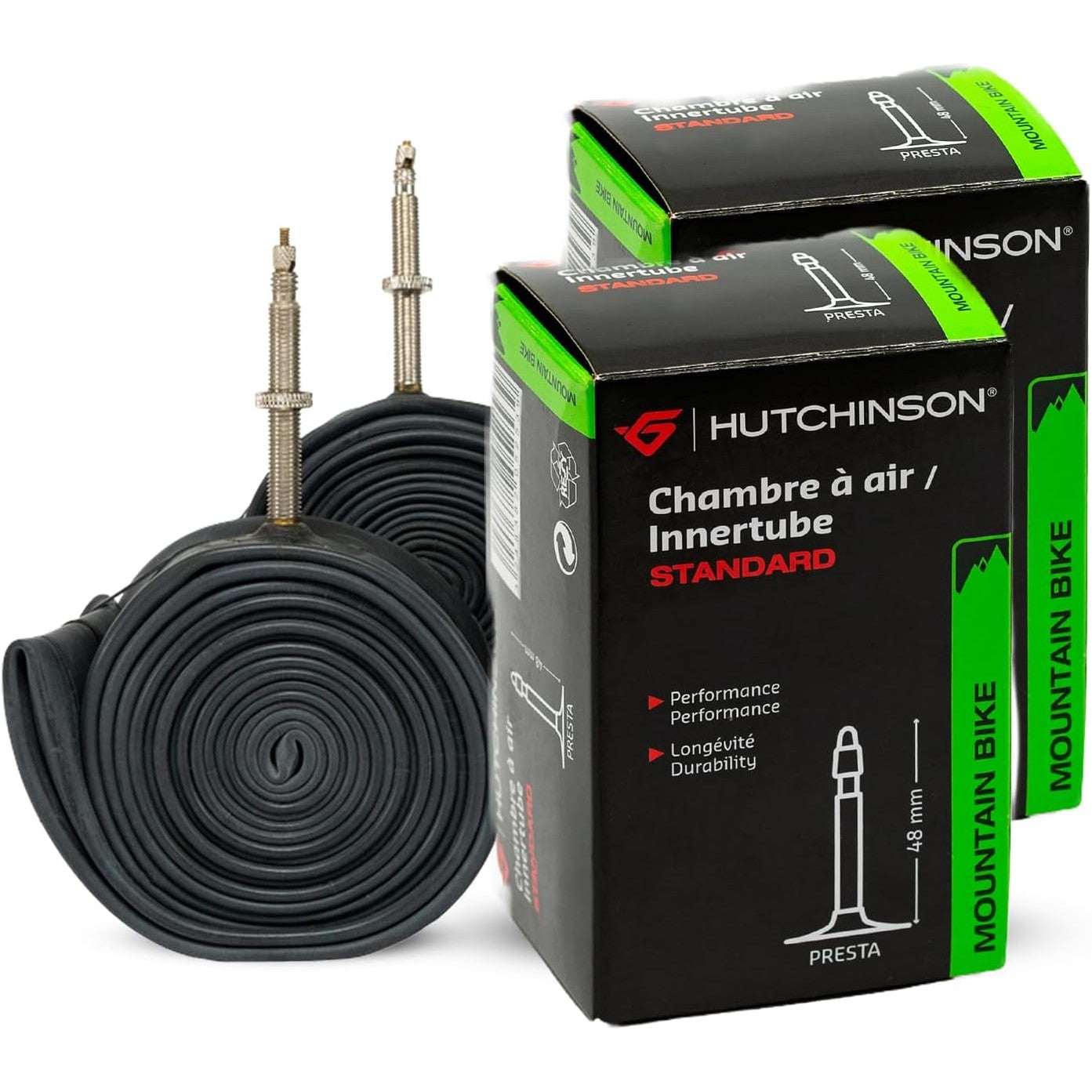 318321 - HUTCHINSON SNC Pako me 2 tuba të brendshëm për biçikleta unisex, të zeza, 27.5 x 1.70 deri në 2.35