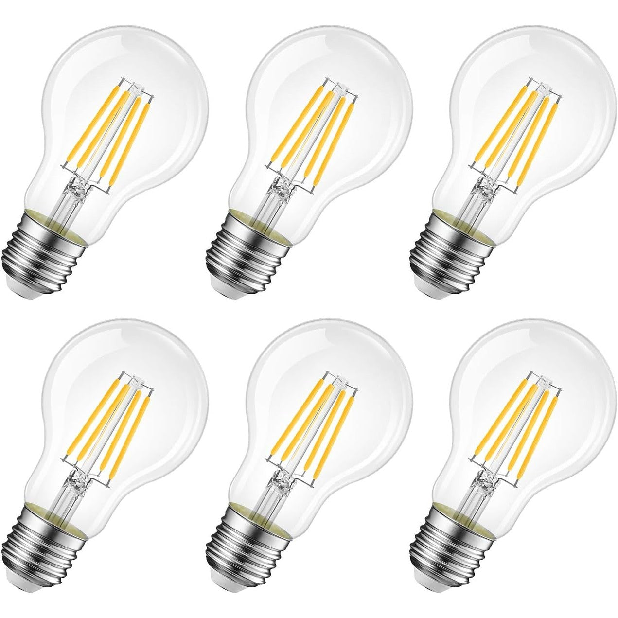 215121 - LVWIT Llambë LED E27, 470 lm, e bardhë e ngrohtë 2700K, zëvendëson 40 vat, transparente (pako me 6 copë)