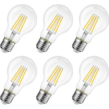215121 - LVWIT Llambë LED E27, 470 lm, e bardhë e ngrohtë 2700K, zëvendëson 40 vat, transparente (pako me 6 copë)