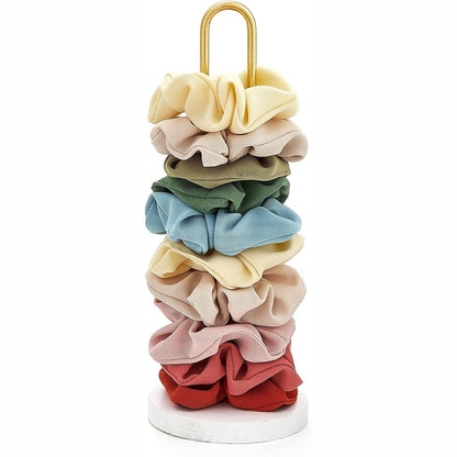 220343 - MKONO Organizues për Aksesorë Flokësh, Stand Mbajtëse për 25-35 Scrunchies, Metalike, të Bardha, Modern Vertikal