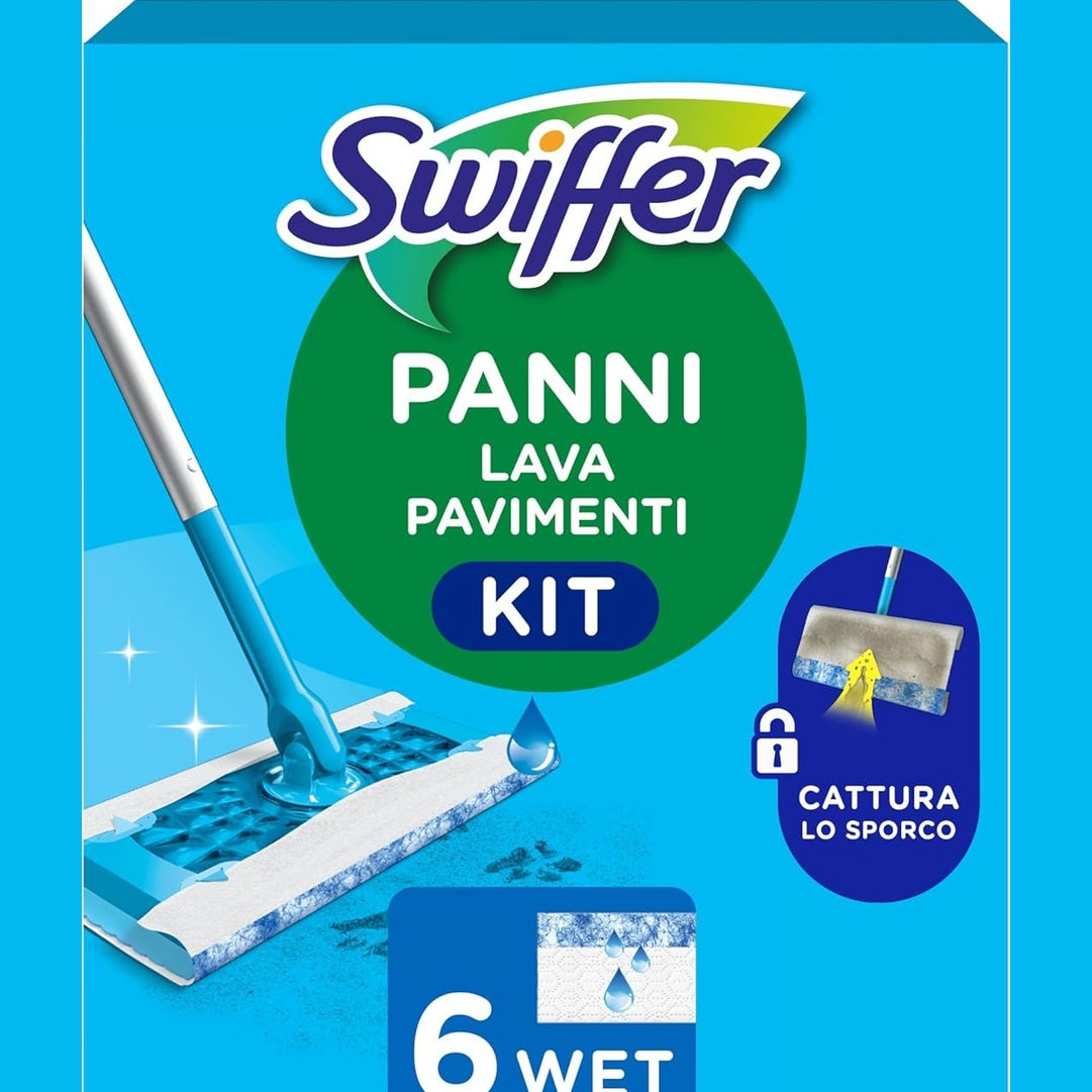 215610 - SWIFFER Set fillestar për mopa të lagura, përmban: 1 mopa, 6 peceta të lagura