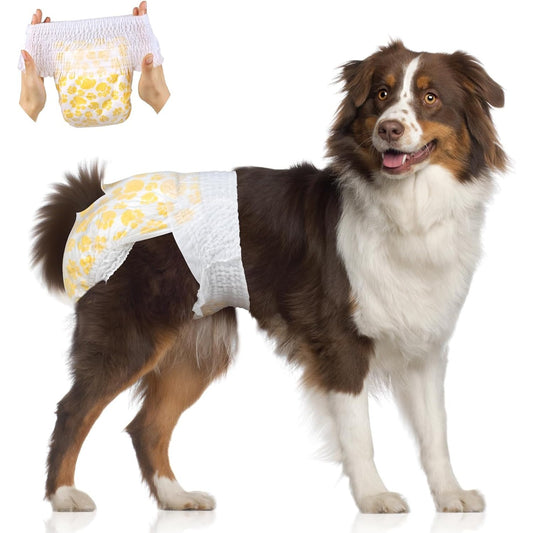 196050 - Flying Paws Pelena për Qen të Disponueshme, XL, Pako me 30 copë, me Brez Elastik 360° për Femra dhe Meshkuj