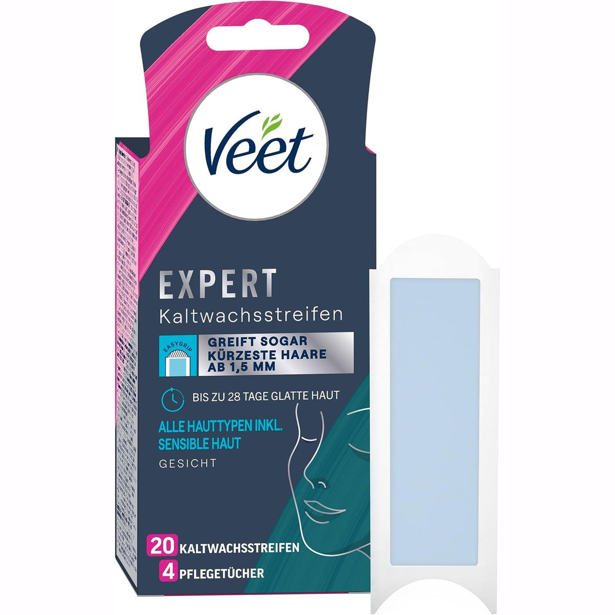 303865 - VEET Expert Shirita dylli të ftohtë për fytyrën - 10 shirita të dyfishtë = 20 shirita