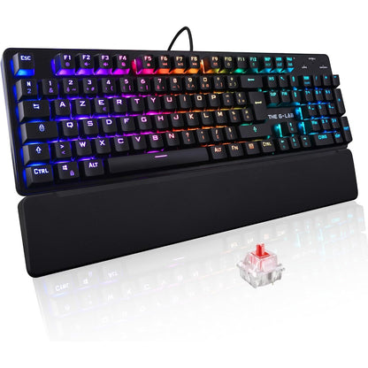 295124 - G-LAB Keyz Rubidium Tastierë Mekanike USB për Lojëra me Performancë të Lartë, AZERTY FR, 100% RGB e Personalizueshme, Anti-Ghosting, Mbështetëse Kyçe - E Përputhshme me PC, PS4, PS5, Xbox