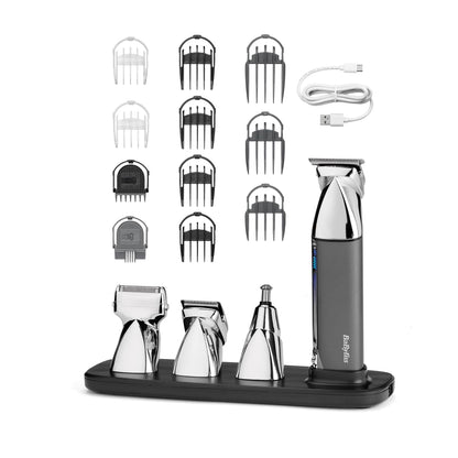 289425 - BABYLISS Makinë shumëfunksionale Super-X Metal 15-në-1, rezistente ndaj ujit, 1.5 orë jetë baterie, argjendi/gri, MT996E