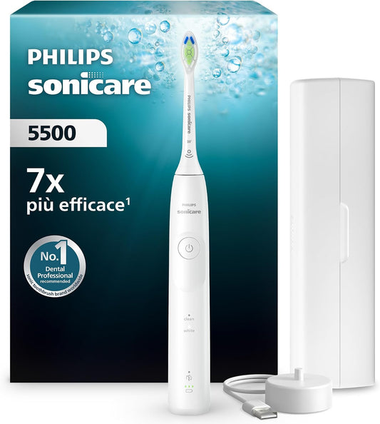 315315 - urçë dhëmbësh elektrike Sonicare 5500, Modeli HX7110/02, 2 Mënyra Pastrimi, Kontroll Presioni, e Bardhë