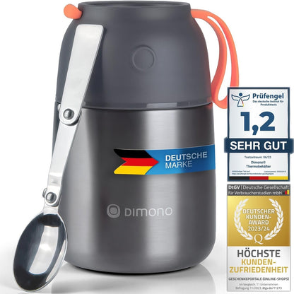 215842 - DIMONO Enë termosi, ngrohës ushqimi; Kuti dreke, enë ushqimi prej çeliku inox (500 ml)
