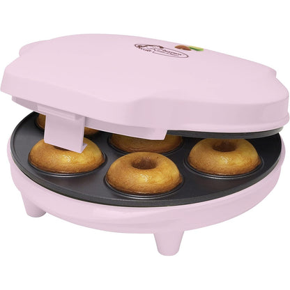 277485 - BESTRON Makinë për përgatitjen e petullave - Mini-makinë për petulla të vogla, Dritë treguese, Shtresë jo-ngjitëse, 700 W, Ngjyra: Rozë