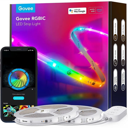 213160 - GOVEE Shirit LED RGBIC Pro 20m, Shirit LED inteligjent që funksionon me Alexa dhe Google Assistant, Kontrollohet nga aplikacioni, 2 rrotulla me shirit 10m