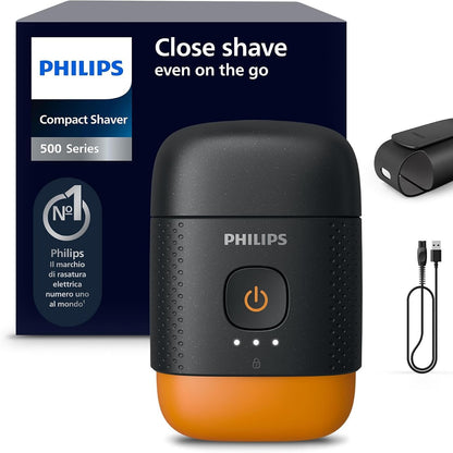 292219 - PHILIPS Makinë rroje Seria 500, elektrike dhe kompakte, ngritje & prerje, tehe precize çeliku, koka lundruese 3D, çantë udhëtimi, Modeli S595/05