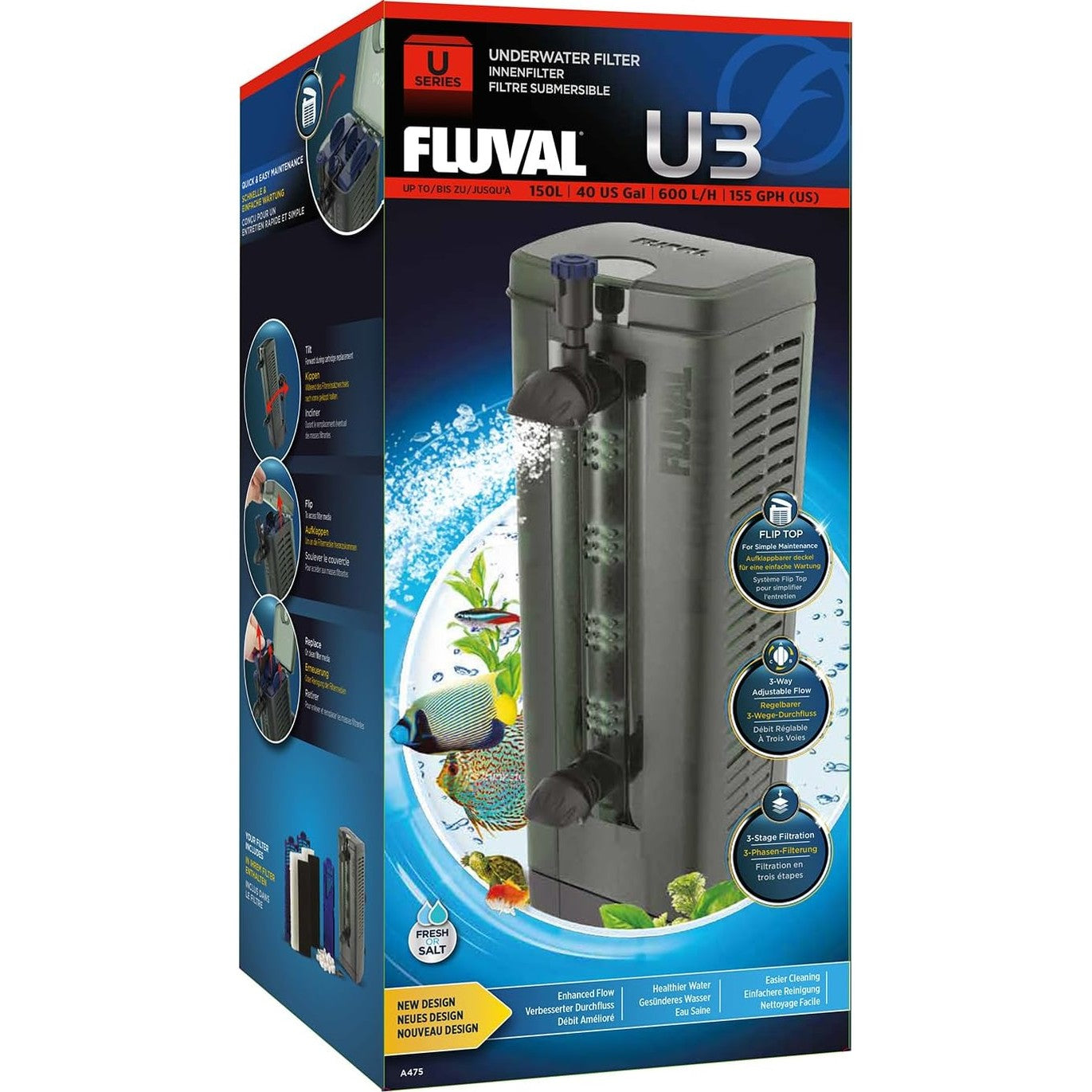 204322 - FLUVAL Filtër Brendshëm U3, për Akuariume 90-150L, 6W