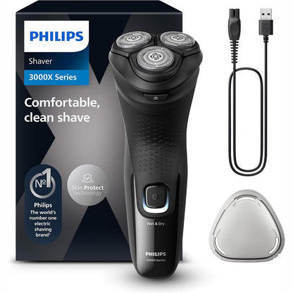 289572 - PHILIPS Shaver Series 3000X, Makinë rroje elektrike për burra, rroje e lagësht dhe e thatë, teknologji SkinProtect, Modeli X3001/00